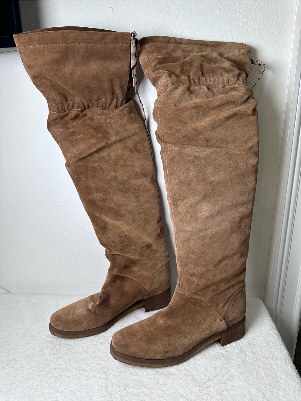 See by Chloé Jona Slouchy Cognac Suede Over-the-Knee Slouch Boots Size 39 or 8 - Picture 2 of 13